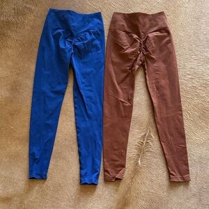 Seamless  Blue and Brown Leggings